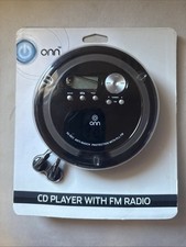 ONN Portable Anti-Shock CD Player with Digital FM Radio  Plug In Earbuds  NEW