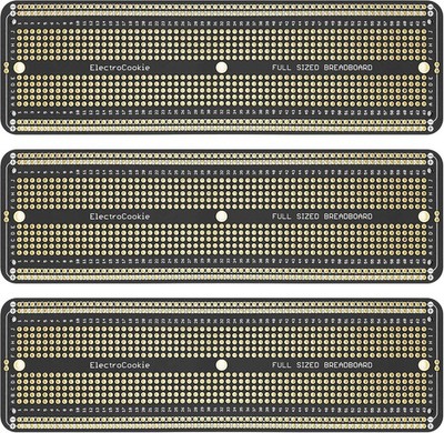 Electrocookie PCB Prototype Board Large Solderable Breadboard for Electronics Pr