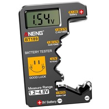 BT189 Battery Tester for AAA,AA,C,D,9V,F,6F22,1.5V/3V Button Batteries,LCD