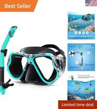 Kids Dry Snorkel Set - Anti-Fog Panorama Mask Breathing Tube Gear