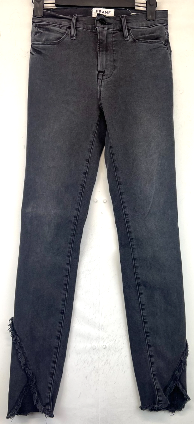 Frame Denim Jeans - Womens Size 25 - Dark Gray - Le High Skinny - Raw Hem (4283)
