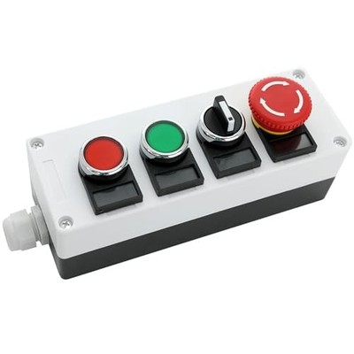 22mm Control Station Box Set   Momentary Push Button Switches (Red & 1 Pack