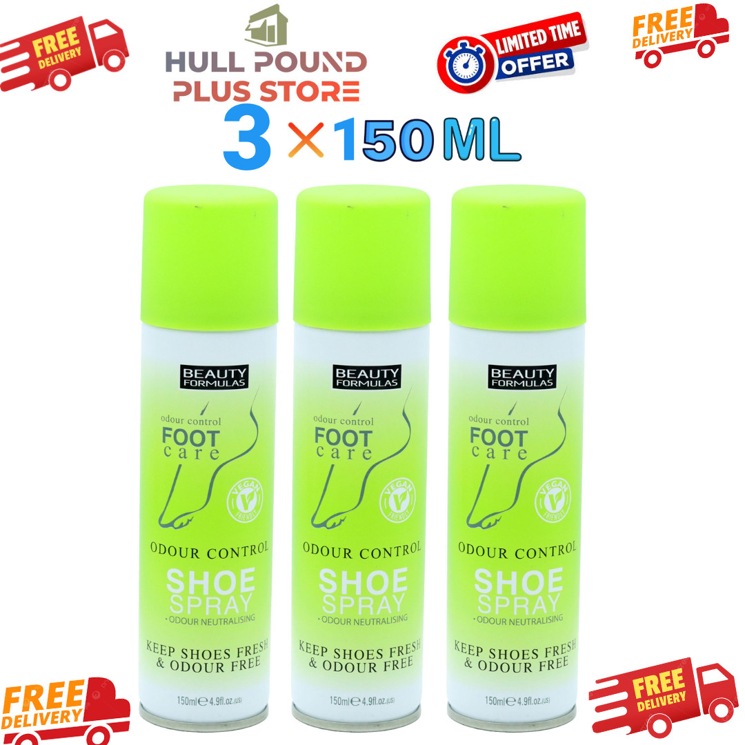 3 x Odour Control SHOE Deodorant Spray - Antibacterial - Anti fungal- 150ml 3 pk
