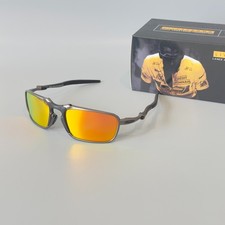 Oakley Badman OO6020 Polarized Sunglasses Metal Frame Orange Lens
