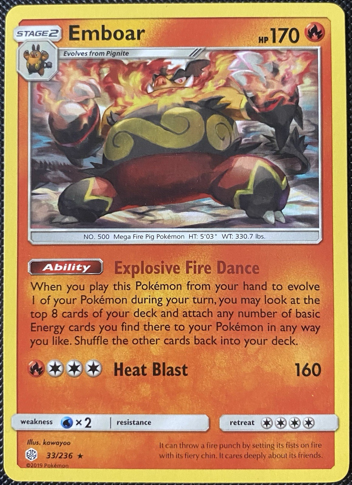 Emboar 33/236 Sm-Cosmic Eclipse Regular - Pokémon Card