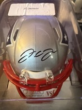 JC Jackson Signed Auto Patriots Speed Mini Helmet Beckett COA