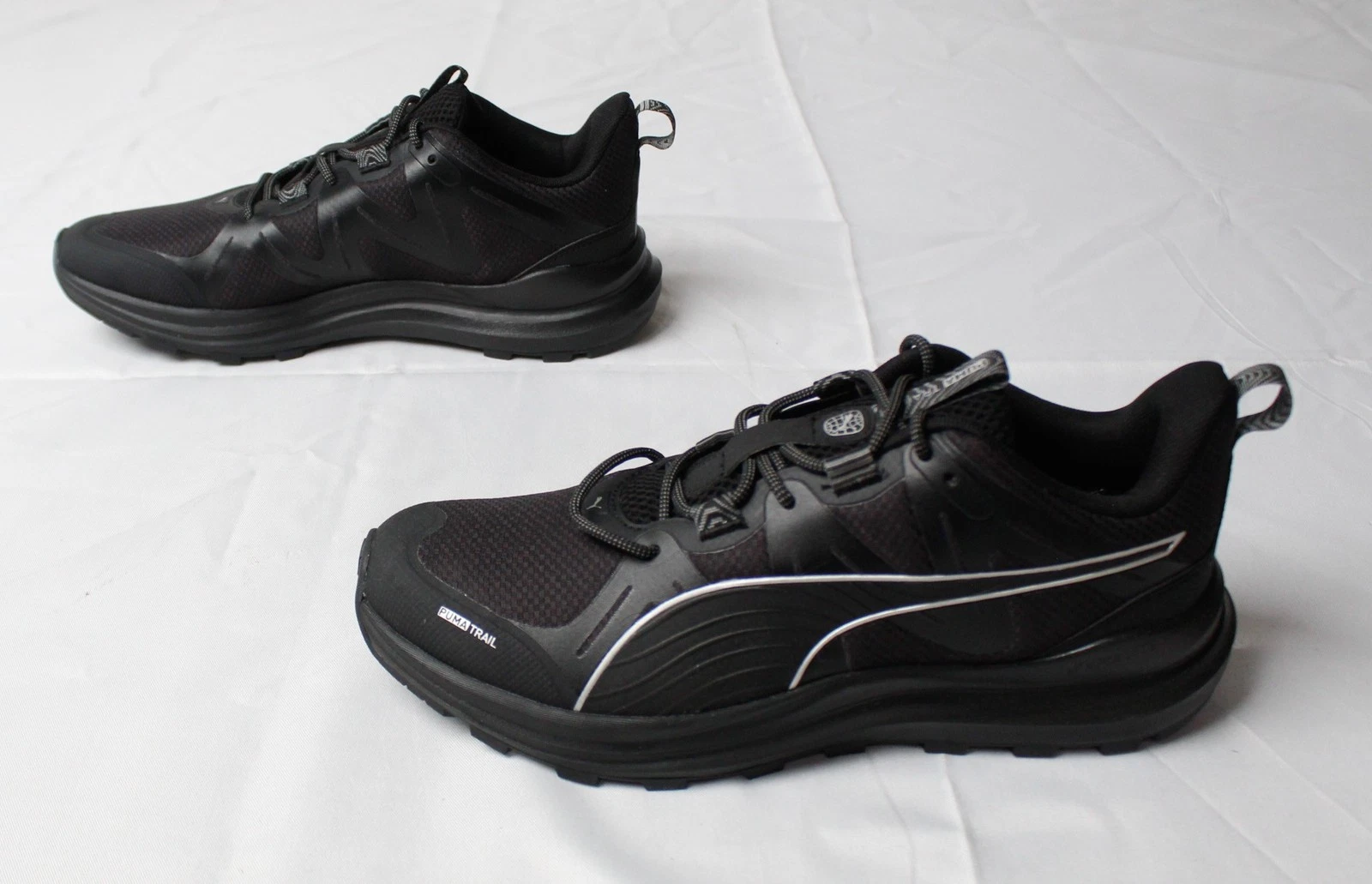 PUMA Men's Lace Up Reflect Lite Trail Sneakers JL3 Black Size US:11 UK:10