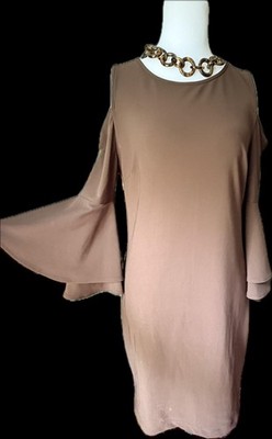 Boston Proper Brown Off-Shoulder Dress S