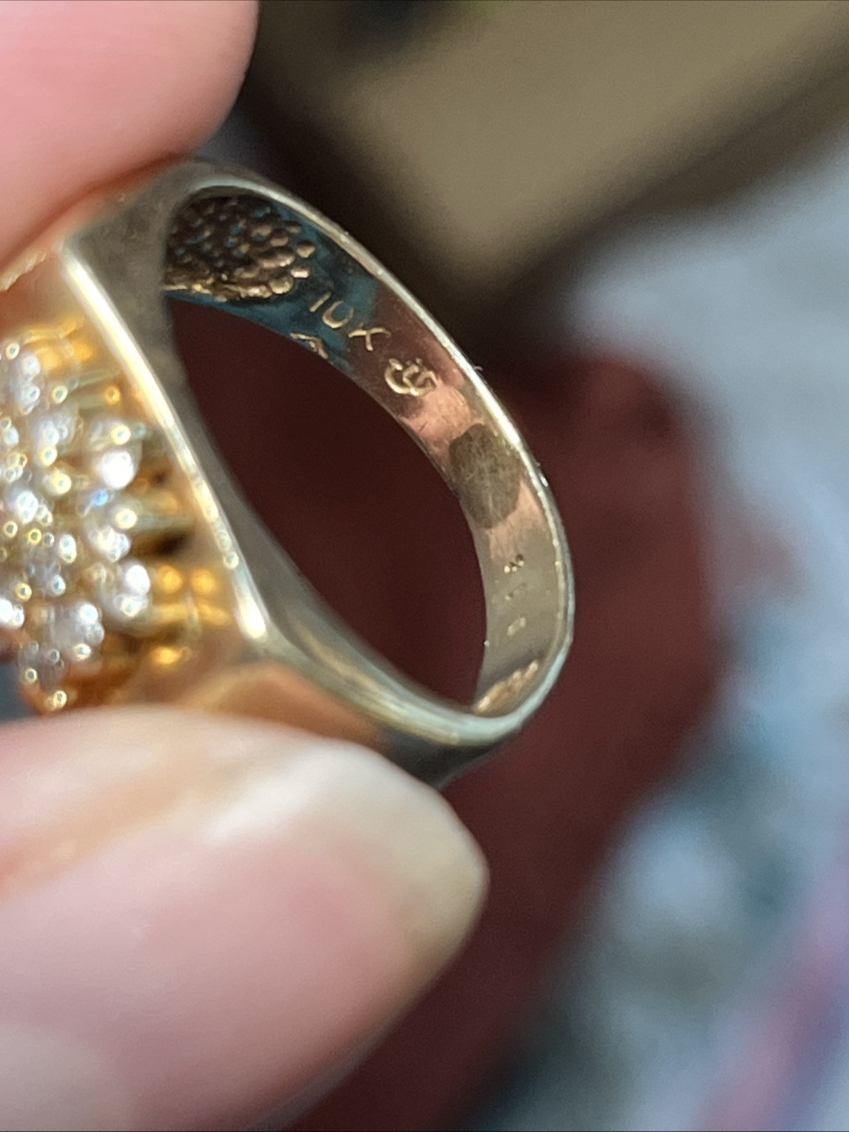 Gold Diamond Ruby Ring Size 7 - image 9