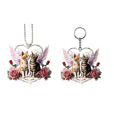 Elegant Two Dimensional Acrylic Feline Shape Hanger For Vehicle Customization