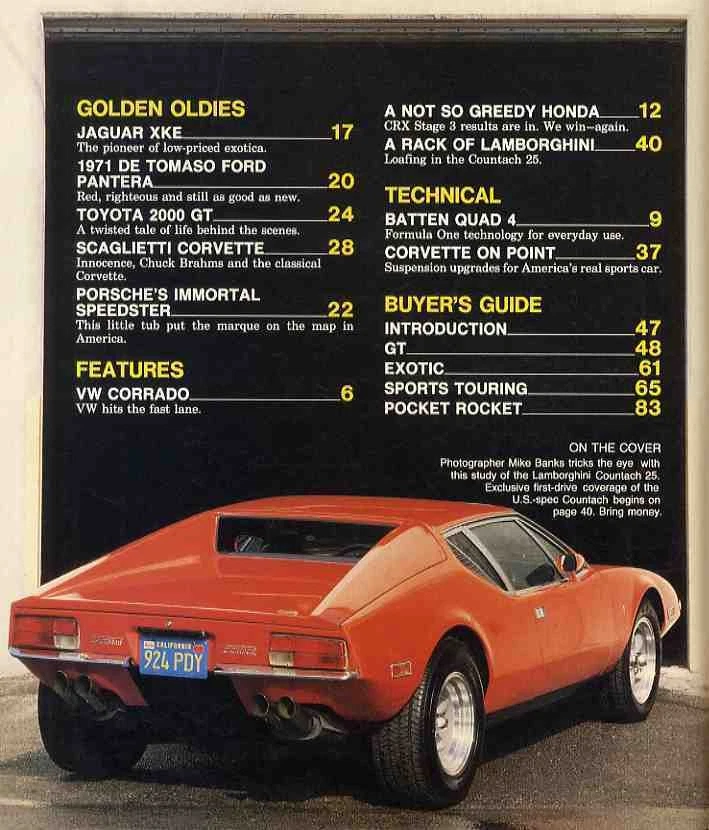 Porsche Speedster Ford Pante Sports Car of the World 1989 MOTOR TREND Magazine - Image 2 of 4