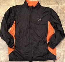 Philadelphia Flyers XL Full Zip Fleece Lined Nylon Jacket Vest Vintage Logo