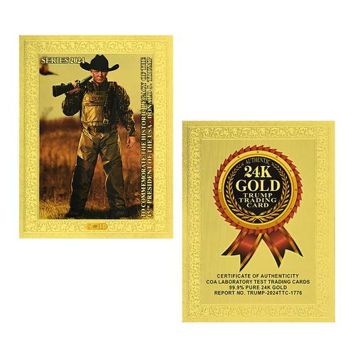 US 45th President Donald Gold Trading Cards 2024 Set 11pcs W/ Envelope Gift - Picture 7 of 15