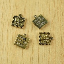 16pcs 15 13mm Dark Gold-tone Angel Pendant Charms Finding H2005