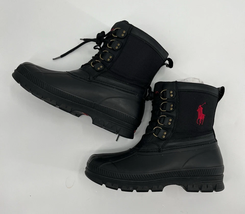 Polo Ralph Lauren Crestwick Big Pony Lace Up Winter Duck Hiking Rubber Boots 10 - Image 4 of 4