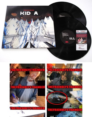 Thom Yorke & Jonny Greenwood signed RADIOHEAD "KID A" Vinyl Album PROOF JSA COA