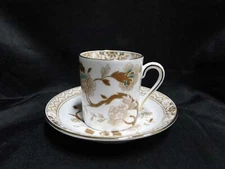 Tuscan D1844, Brown & Turquoise Tree & Flowers: Demi Cup & Saucer Set, 2 1/4"