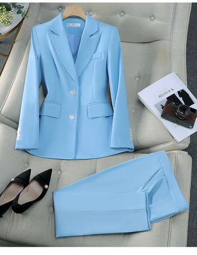 Pink Suit Set Women's Autumn 2024 New Formal Work Suit Jacket Long Blazer Pants - Picture 16 of 33