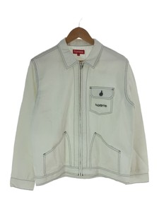 contrast stitch work jacket