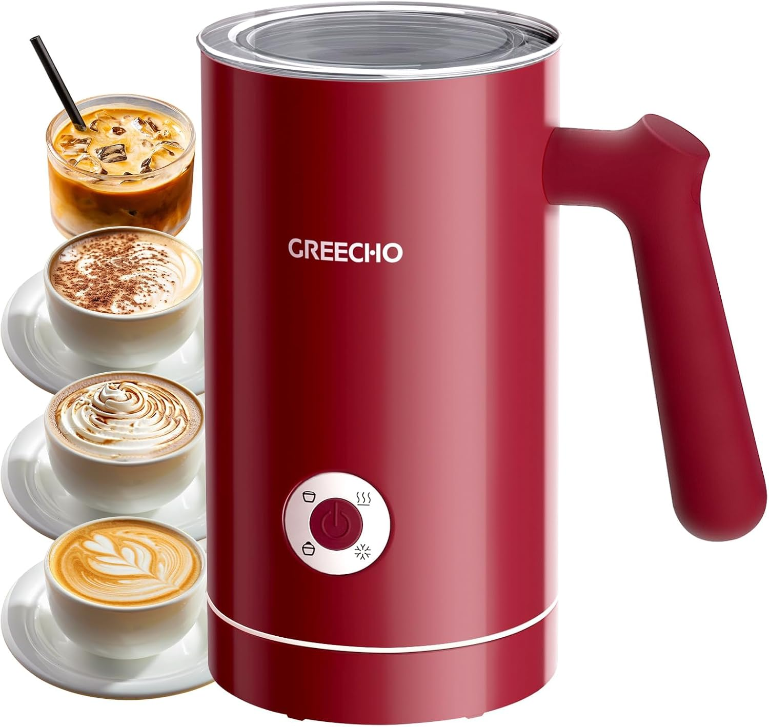 Milk Frother and Steamer,  4 in 1 Electric Milk Frother, 10.2Oz/300Ml Automatic-image