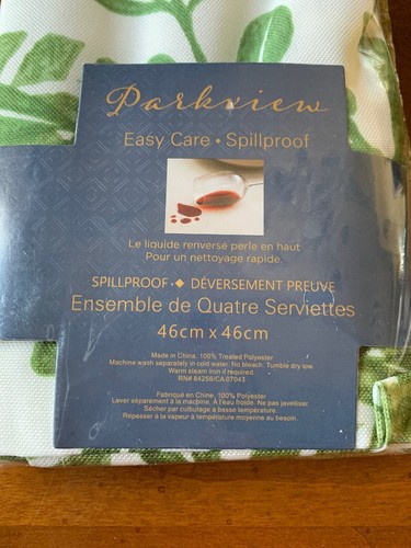 Parkview Set Of 4 Napkins Tropical Coastal 18x18 Easy Care New - Picture 5 of 6