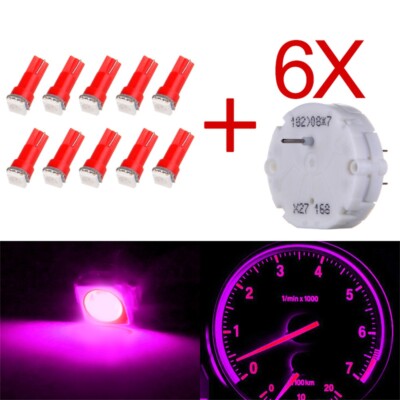 6x 10 Pink LED Bulb Stepper Motor X27-168 Speedometer Cluster Repair Kit For GMC