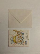 Vintage 1950's Baby Announcement Greeting Card Unused With Envelope