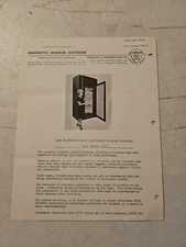 Vintage 1950's Perfection Mica Company Tape Storage Vault Room Data Sheet 