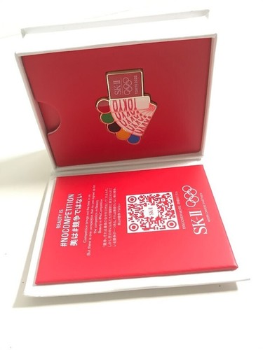 Tokyo Olympic SK-II Bottle Pin Badge 2020 Japan Kokeshi SK2 Box 2021 - Picture 2 of 3