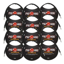 Pig Hog 3ft 1/4" TRS - 1/4" TRS Cable - 12 Units