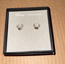 DISNEY BAUBLEBAR MINNIE MOUSE GOLD TONE FAUX DIAMOND BOW EARRINGS NEW