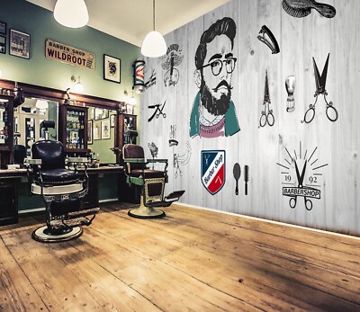 3D Gentleman E948 Hair Cut Barber Shop Wallpaper Mural Wall Print Murals CA Erin