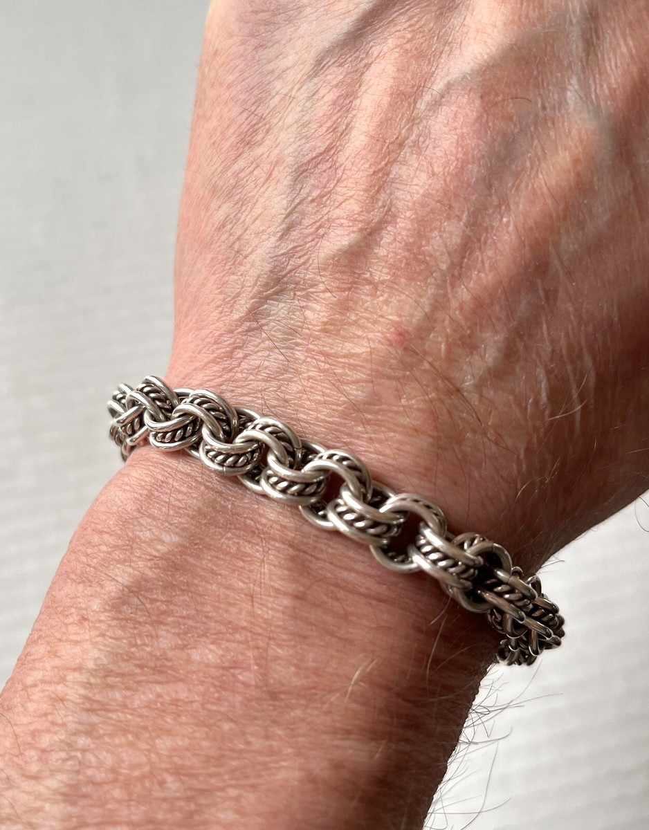 アクセサリー Vintage Silver Heavy Link Chain Bracelet Vintage 835 Silver Heavy Link Chain Bracelet 7 1/4
