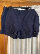 Gap Shorts Ladies Navy Blue Chino Casual Mid Rise Size 18