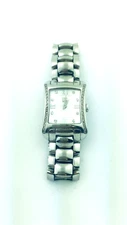 ESQ Swiss Stainless Steel Watch Square MOP Face w/CZ Bezel #E5498