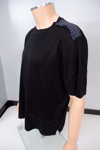 Lanvin Black T Shirt Short Sleeve Size L Large P2p 25” Inches Vgc - Picture 2 of 7