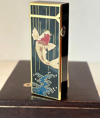 Dunhill Gas lighter Black Gold carp with box