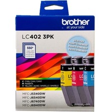3PK Genuine Brother LC402 Cyan Magenta Yellow Ink Cartridges Brother 402