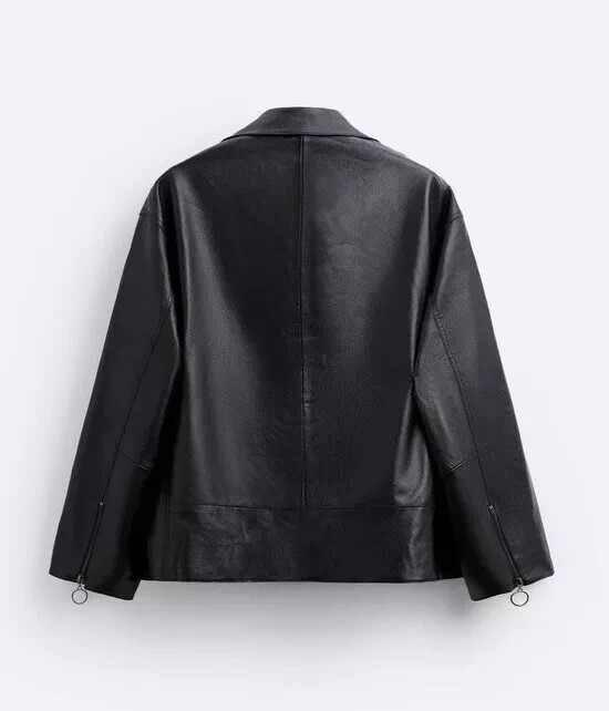 ジャケット・アウター black leather jacket A1 FASHION GOODS Brando Leather Jacket Mens Cross Zip Biker