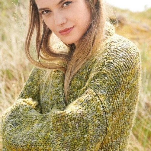 J. Jill NEW Cotton Blend Speckled Knit Open Front Cardigan Size LP Light Green