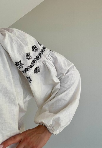 Sorochka Vintage embroidered shirt from Ukraine ,baba embroidered