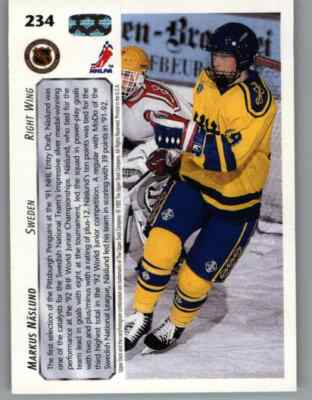 その他 Upper Deck Markus Naslund 1 of 1 1992-93 Upper Deck #234 Markus Naslund RC (ref 125380) | eBay