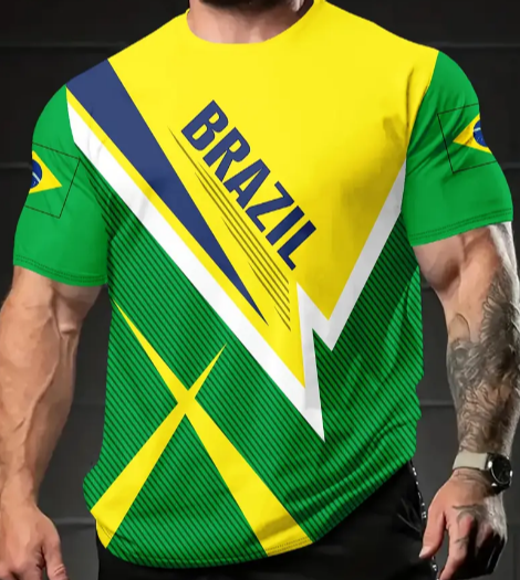 BRAZIL Soccer Jersey Yellow Green Blue Brasil Futbol Shirt Mens