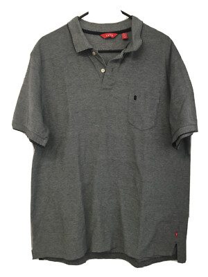 IZOD Polo XL Men s Short Sleeve Shirt ~ Chest Pocket ~ Side Vents ~ Marled Gray