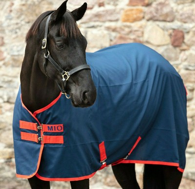 Horseware Mio Stalllaken leichte Reise Kühldecke marineblau/rot 5 Fuß 6 Zoll -7 Fuß 0 Zoll
