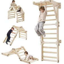 Kids Climbing Toys,Pikler Triangle Set,Plastic Montessori Play Gym,Multifunct...