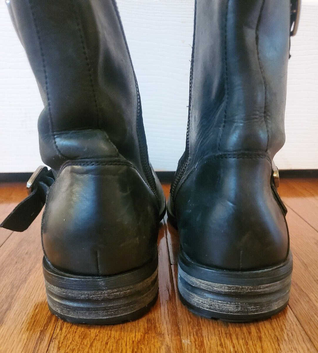 Stray Dog Genuine Leather Ankle Boots Square Toe Buckle 