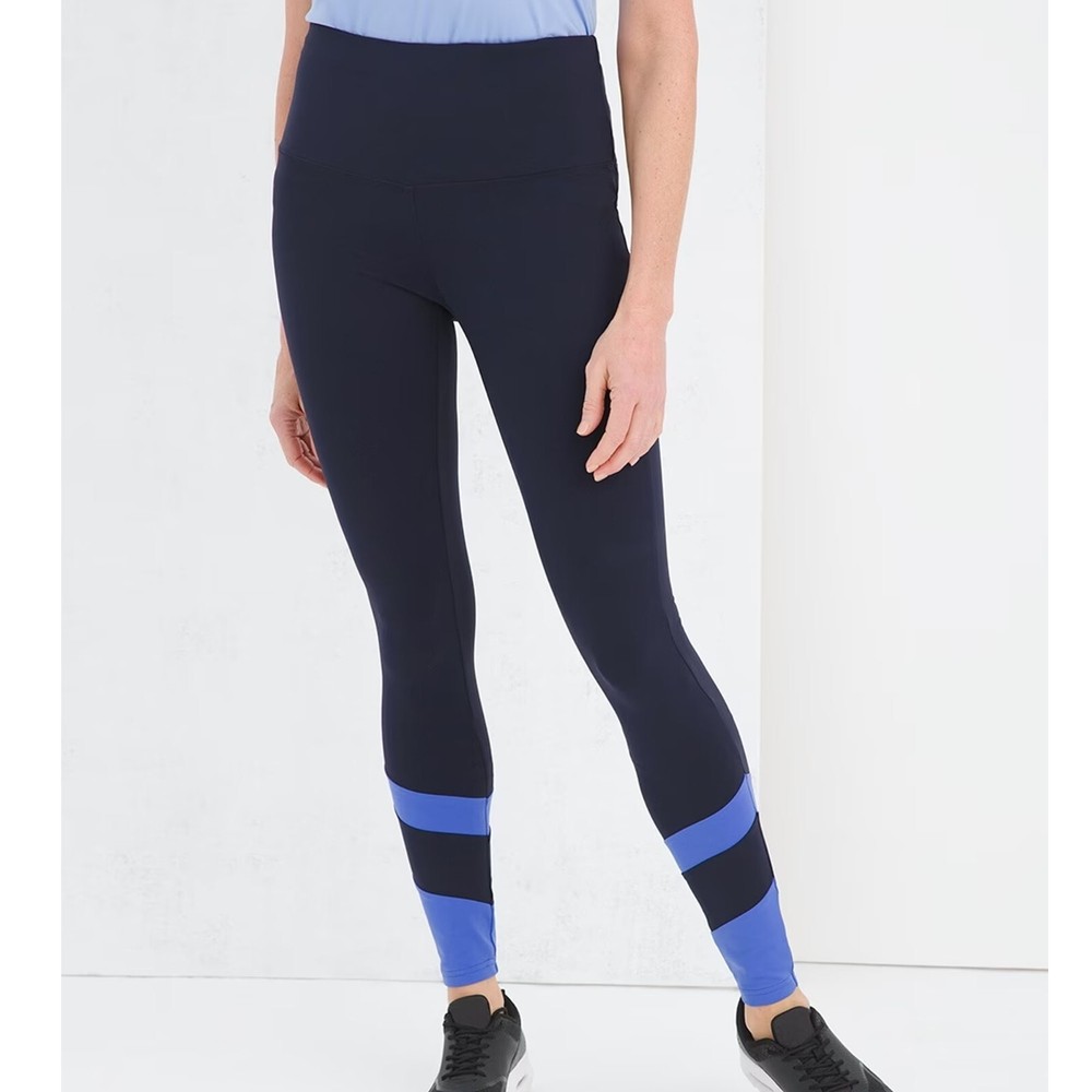 Chico's ZENERGY So Slimming Blue Colorblock Women's Legging pant, Size: 4/6