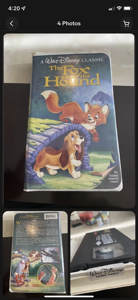 RARE Black Diamond Edition The Fox and the Hound VHS Tape - Walt Disney Classics - Image 2 of 2