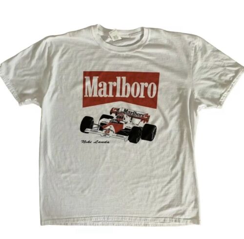 Vintage Niki Lauda x Marlboro Racing T-Shirt - LG - Zdjęcie 1 z 1